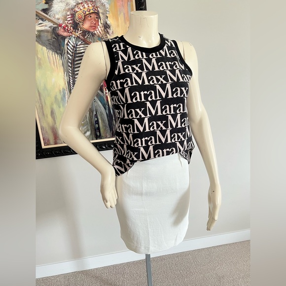 🖤 MaxMara Printed Scuba Tank Top – Black & Beige - Picture 10 of 13